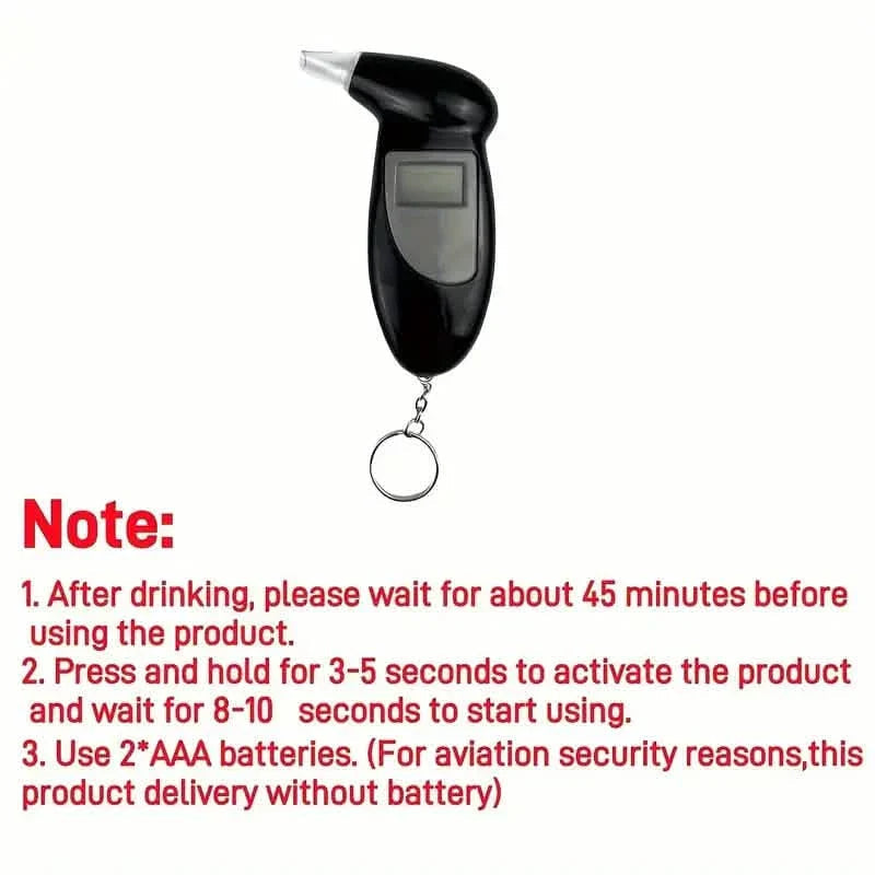 Accurate Personal Breath Alcohol Tester - Instant Blood Alcohol Content Measurement with High-Precision Sensors and LED Display DailySale