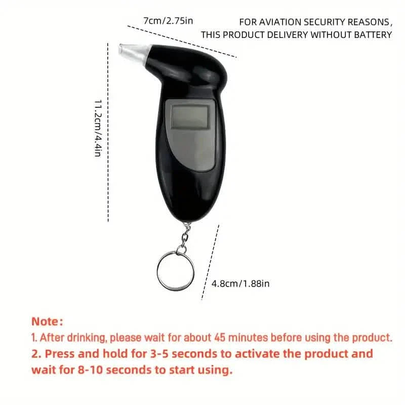 Accurate Personal Breath Alcohol Tester - Instant Blood Alcohol Content Measurement with High-Precision Sensors and LED Display DailySale