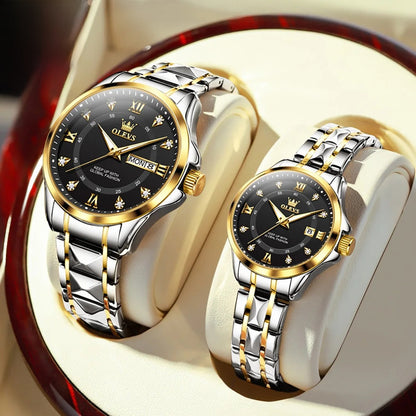 Women's Gold Stainless Steel Slim Luminous Waterproof Watch BandsCo Straps