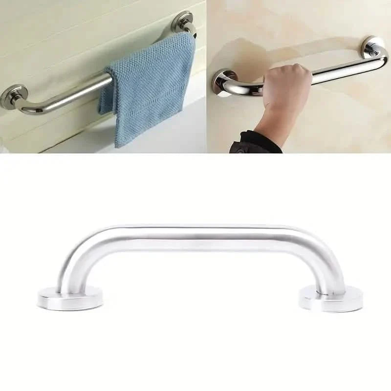 Stainless Steel 20cm Bathroom Shower Grab Bar & Towel Rail DailySale