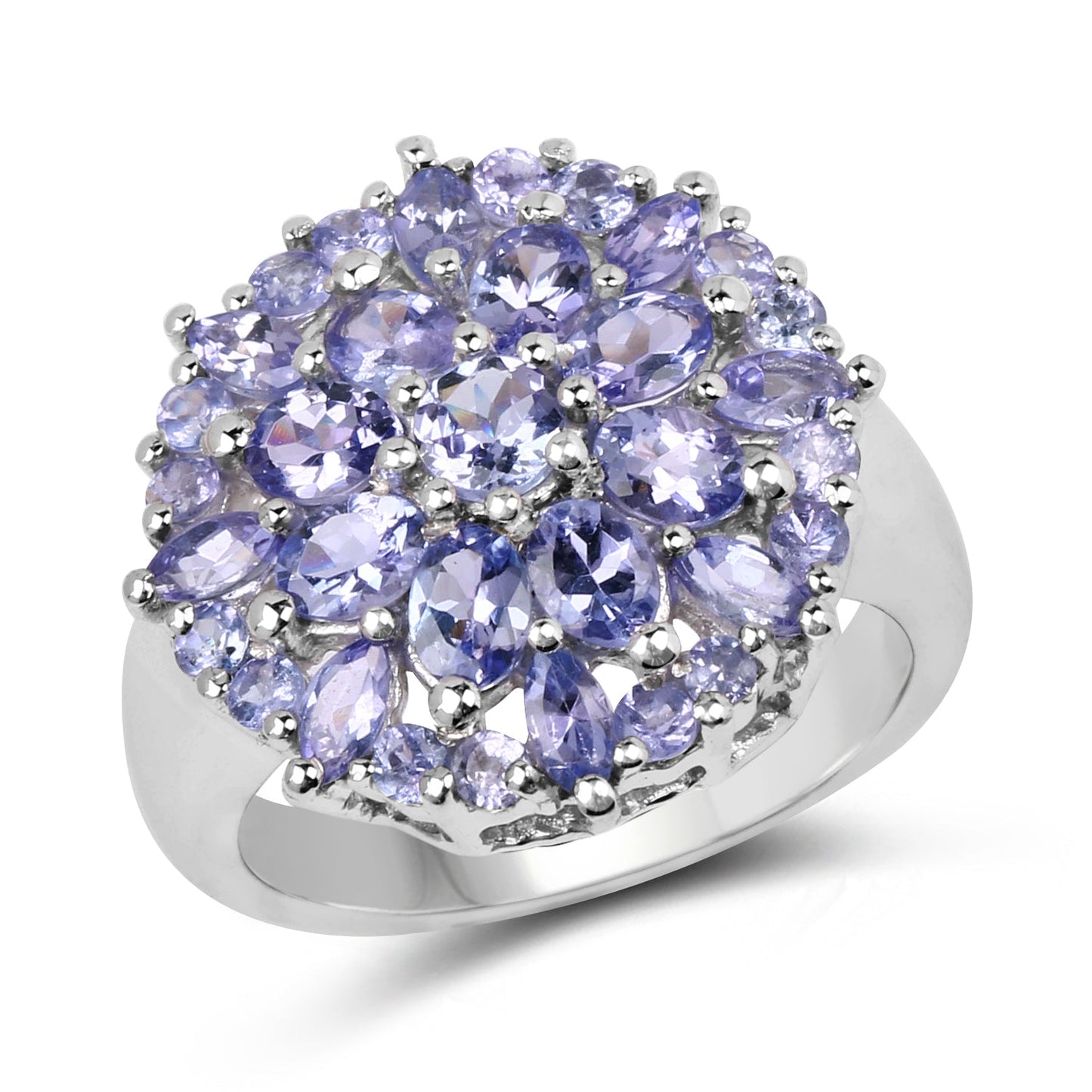 2.79 Carat Genuine Tanzanite .925 Sterling Silver Ring Bids.com