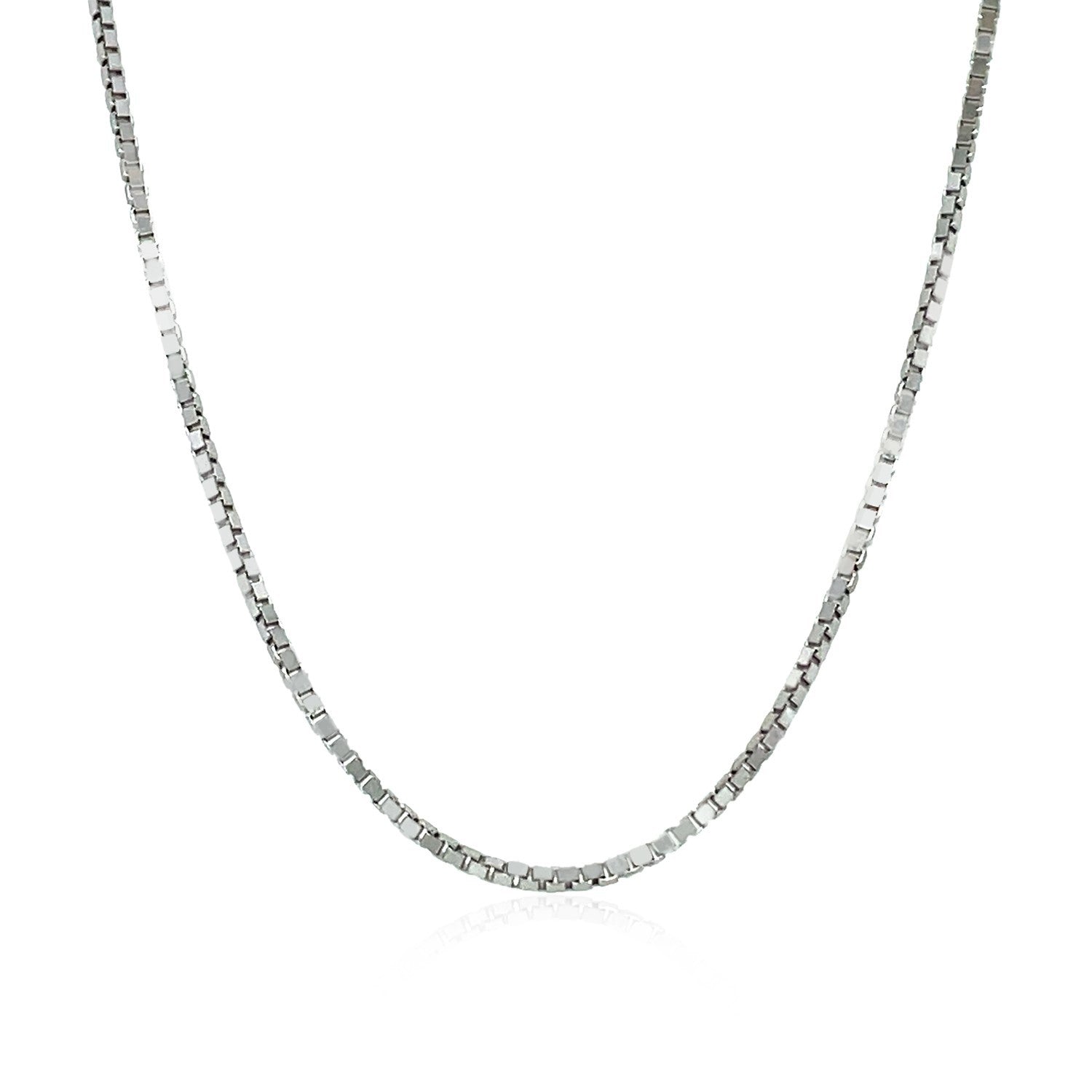 14k White Gold Classic Box Chain 1.1mm Bids.com