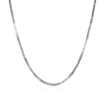 14k White Gold Classic Box Chain 1.1mm Bids.com