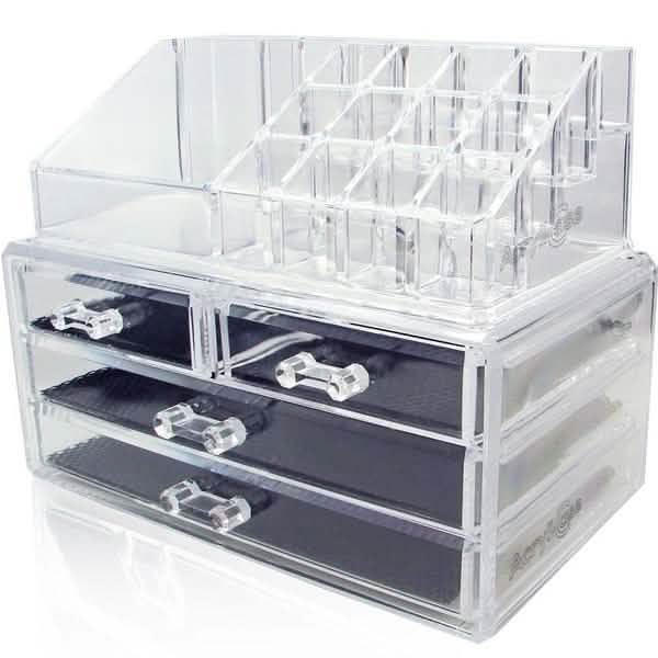 2-Pack: Acrylic Makeup Organizer Cosmetic Jewelry Display Box DailySale