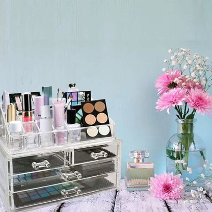2-Pack: Acrylic Makeup Organizer Cosmetic Jewelry Display Box DailySale