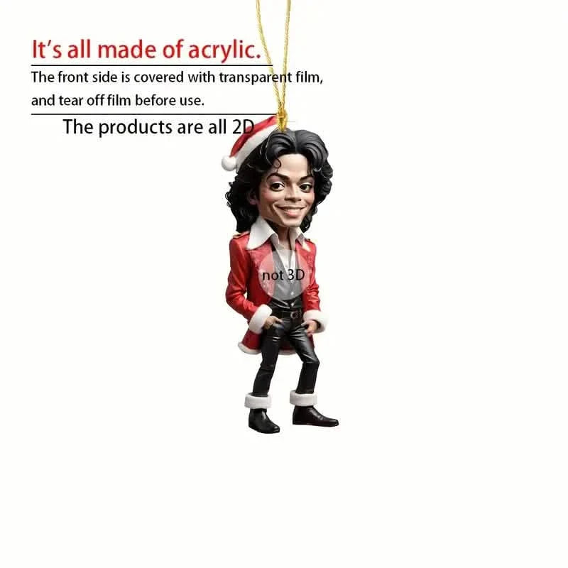 Acrylic Musician Caricature Ornament with Santa Hat DailySale