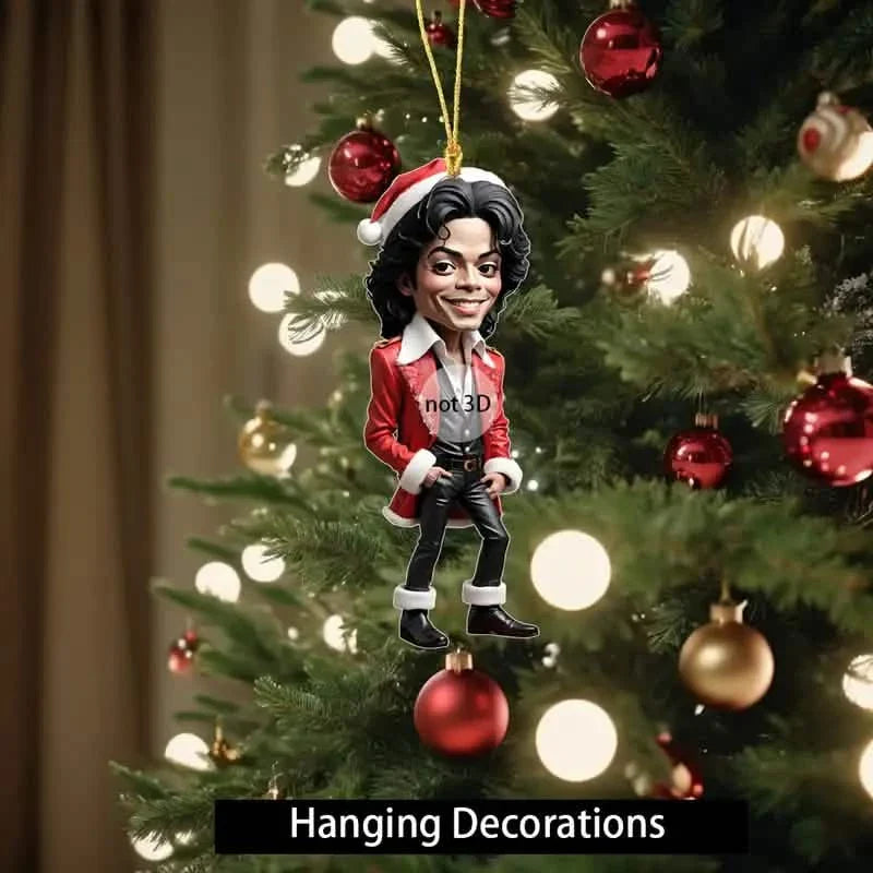 Acrylic Musician Caricature Ornament with Santa Hat DailySale