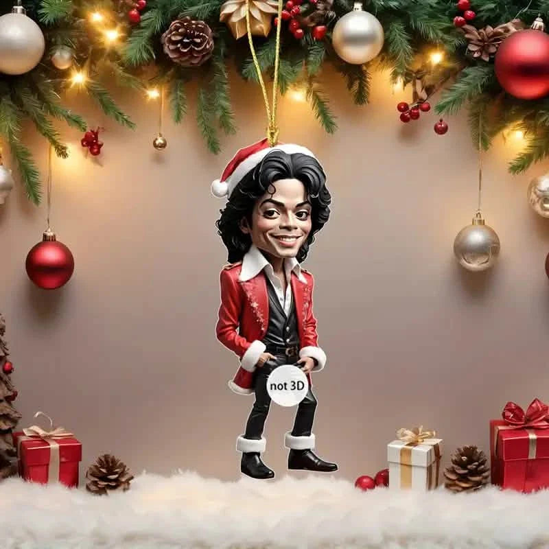 Acrylic Musician Caricature Ornament with Santa Hat DailySale
