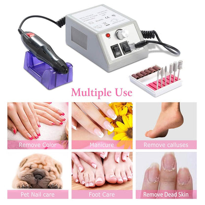 Acrylic Nail Drill Machine 20000RPM with 6 Bits Cuticle Grinder Kit DailySale