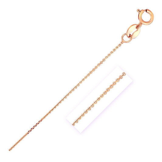 14k Rose Gold Diamond Cut Cable Link Chain 0.7mm Bids.com