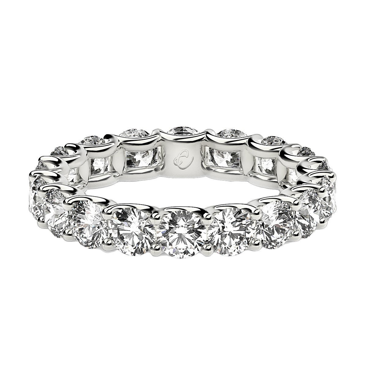 Round Cut Lab Grown Diamond Eternity Ring in 14k White Gold (2 cttw FG/VS2) Bids.com