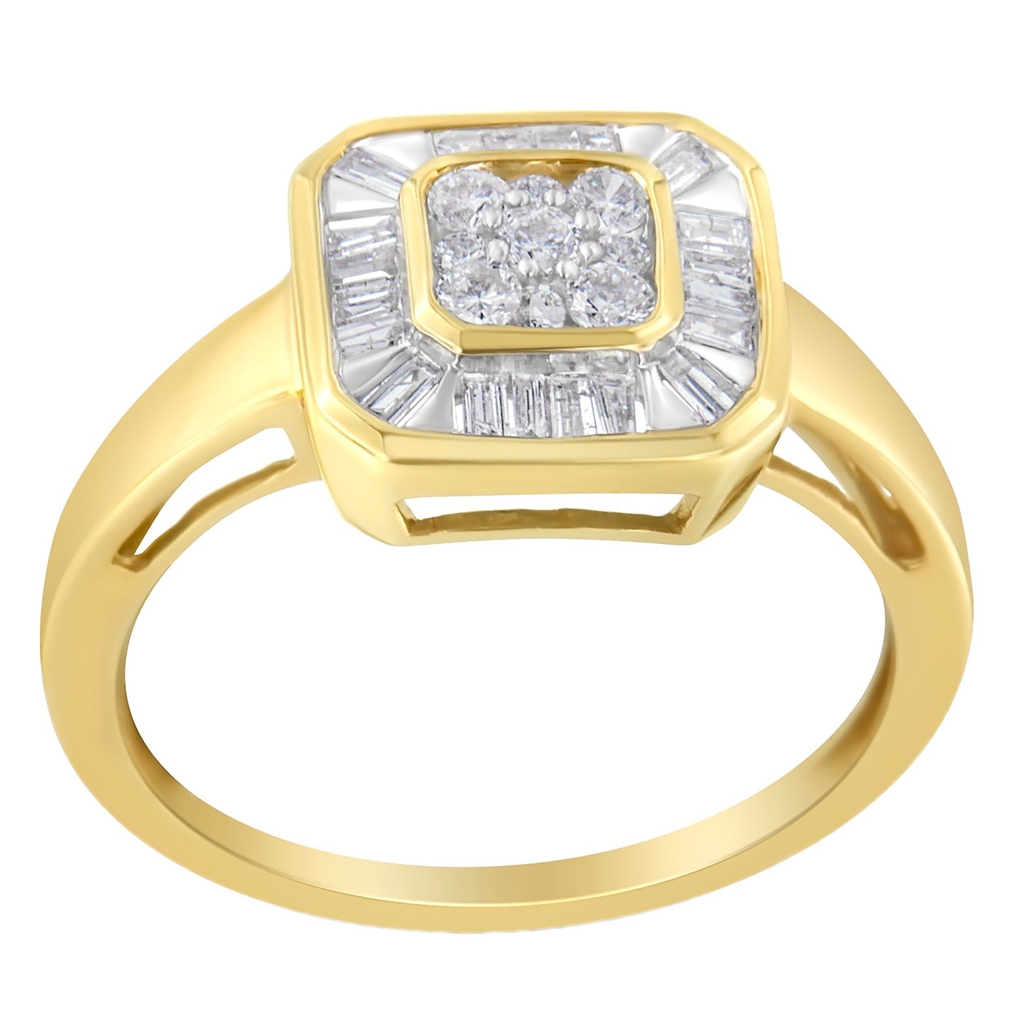 10K Yellow Gold Diamond Cocktail Ring (1/2 Cttw, I-J Color, SI2-I1 Clarity) - Size 6 Bids.com
