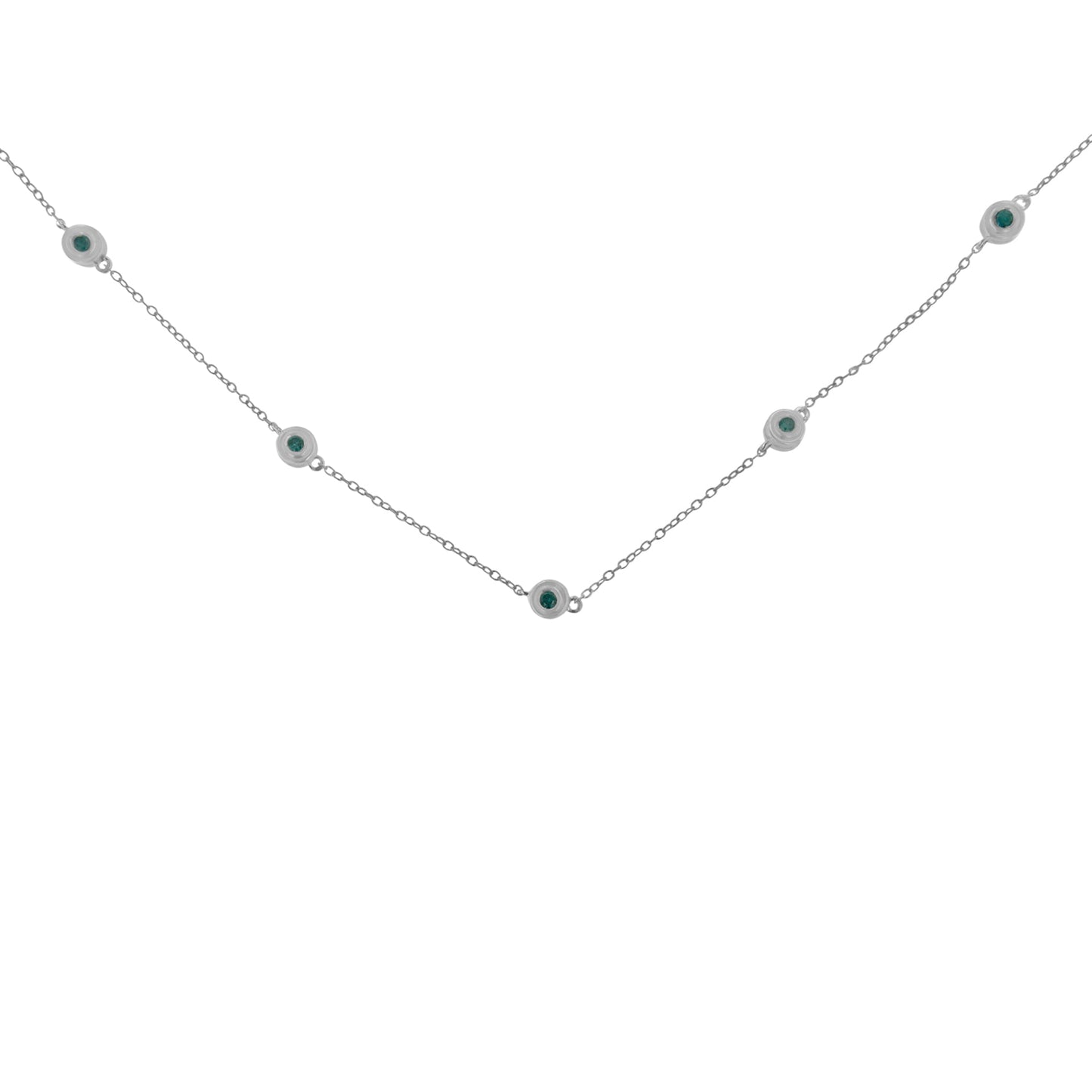 Sterling Silver Treated Diamond By Yard Necklace (3/4 cttw, Blue Color, I2-I3 Clarity) Bids.com