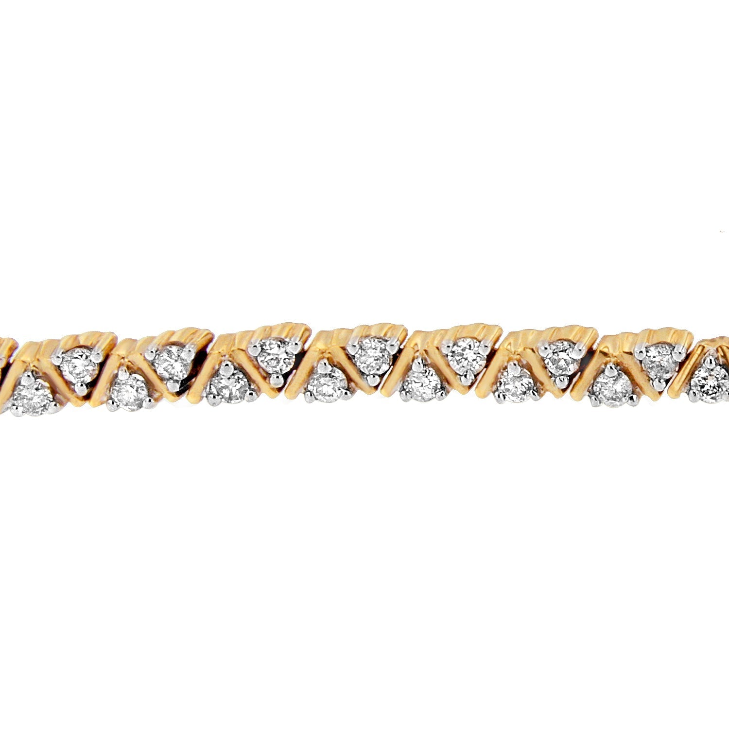 14K Yellow Gold Round-Cut Diamond Bracelet (4.00 cttw, H-I Color, I1-I2 Clarity) Bids.com