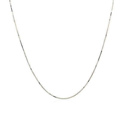 14k White Gold Classic Box Chain 0.6mm Bids.com