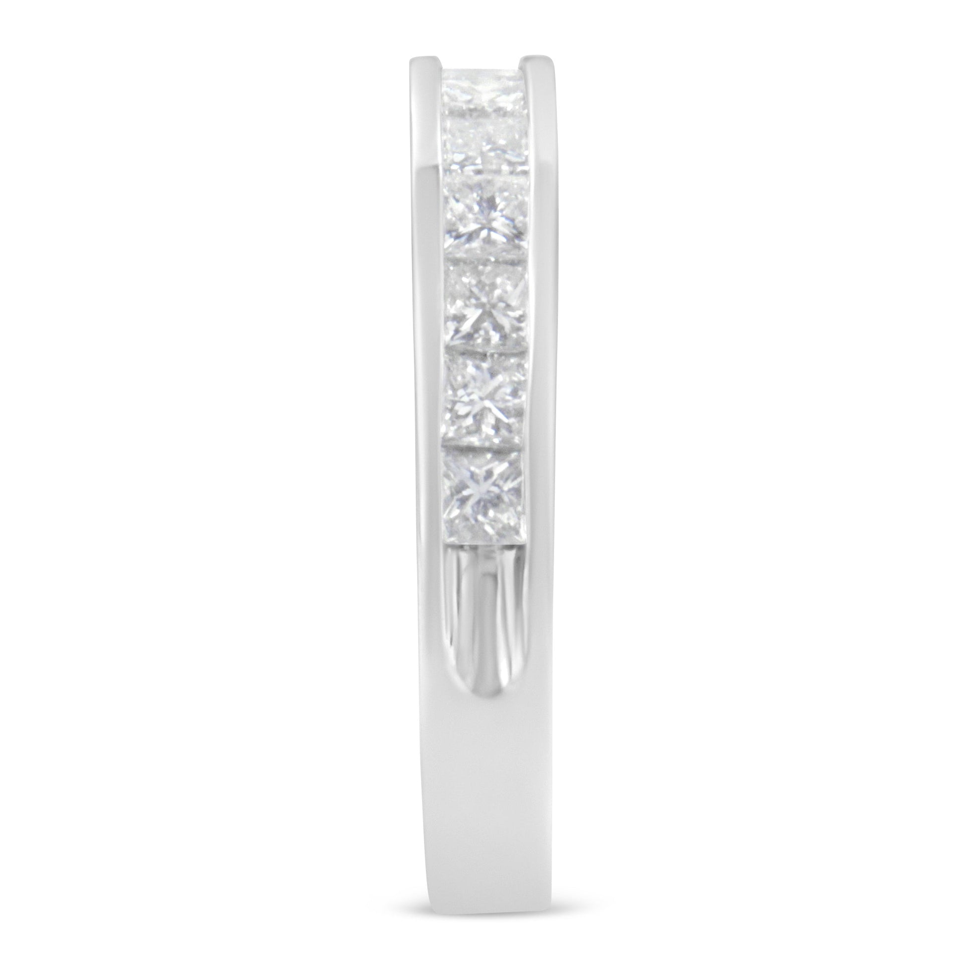 Women's 18K White Gold Princess Cut Diamond Band Ring (1 Cttw, G-H Color, SI1-SI2 Clarity) - Size 6 Bids.com