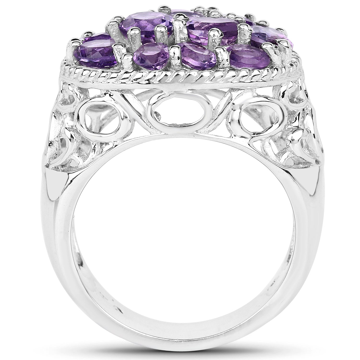 2.64 Carat Genuine Amethyst .925 Sterling Silver Ring Bids.com