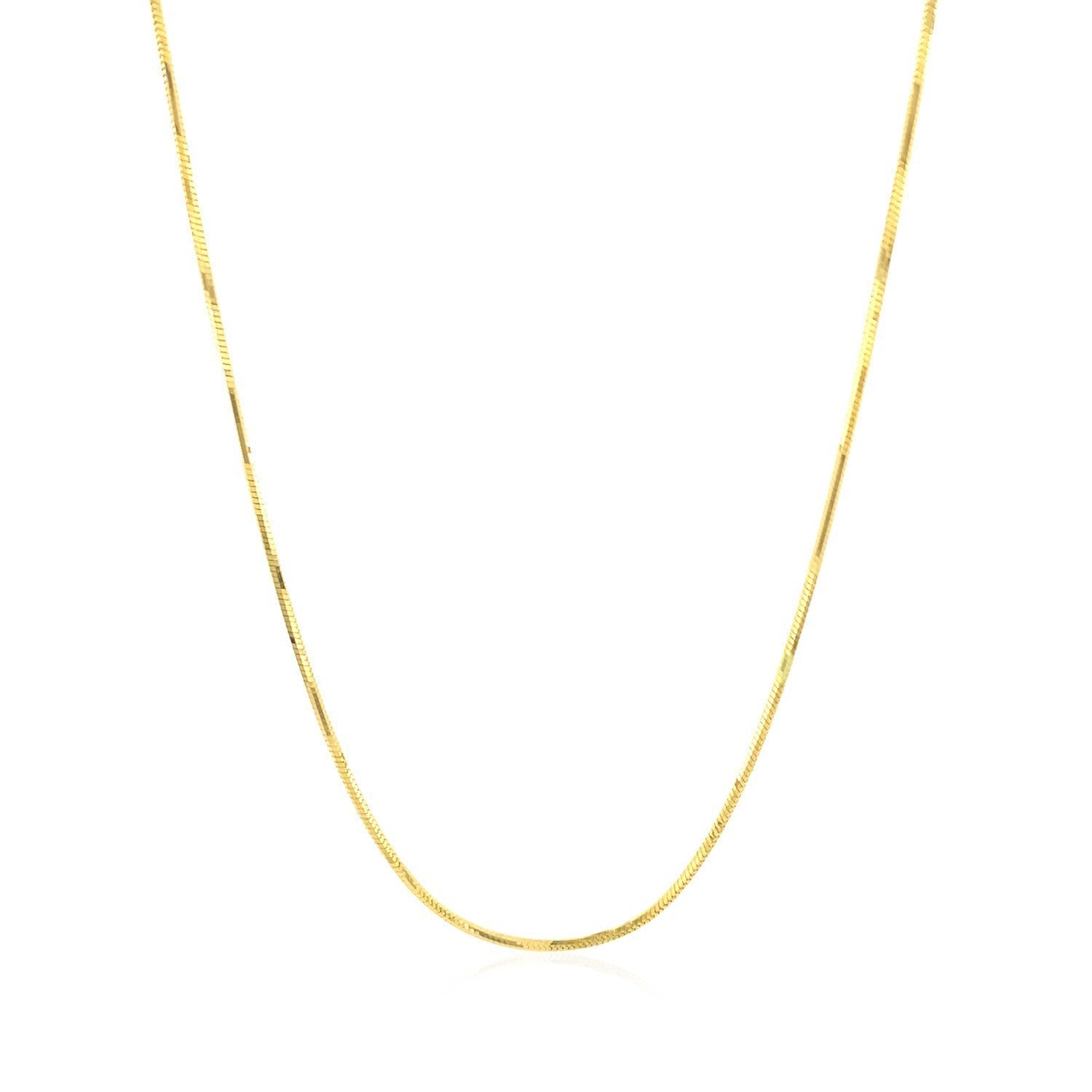 14k Yellow Gold Octagonal Shiny Snake Chain 0.8mm Bids.com