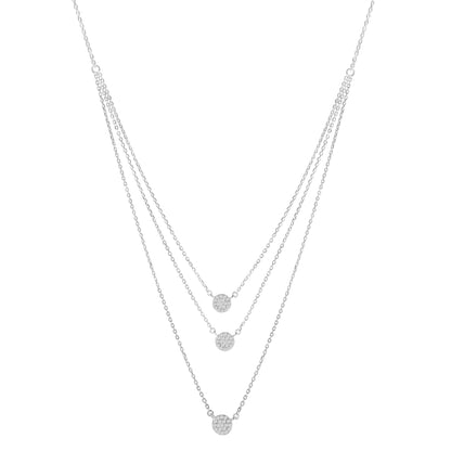 .925 Sterling Silver 1/2 Cttw Round Diamond Medallion Multi-Strand Tri Pendant 18" Necklace (H-I Color, I2-I3 Clarity) Bids.com