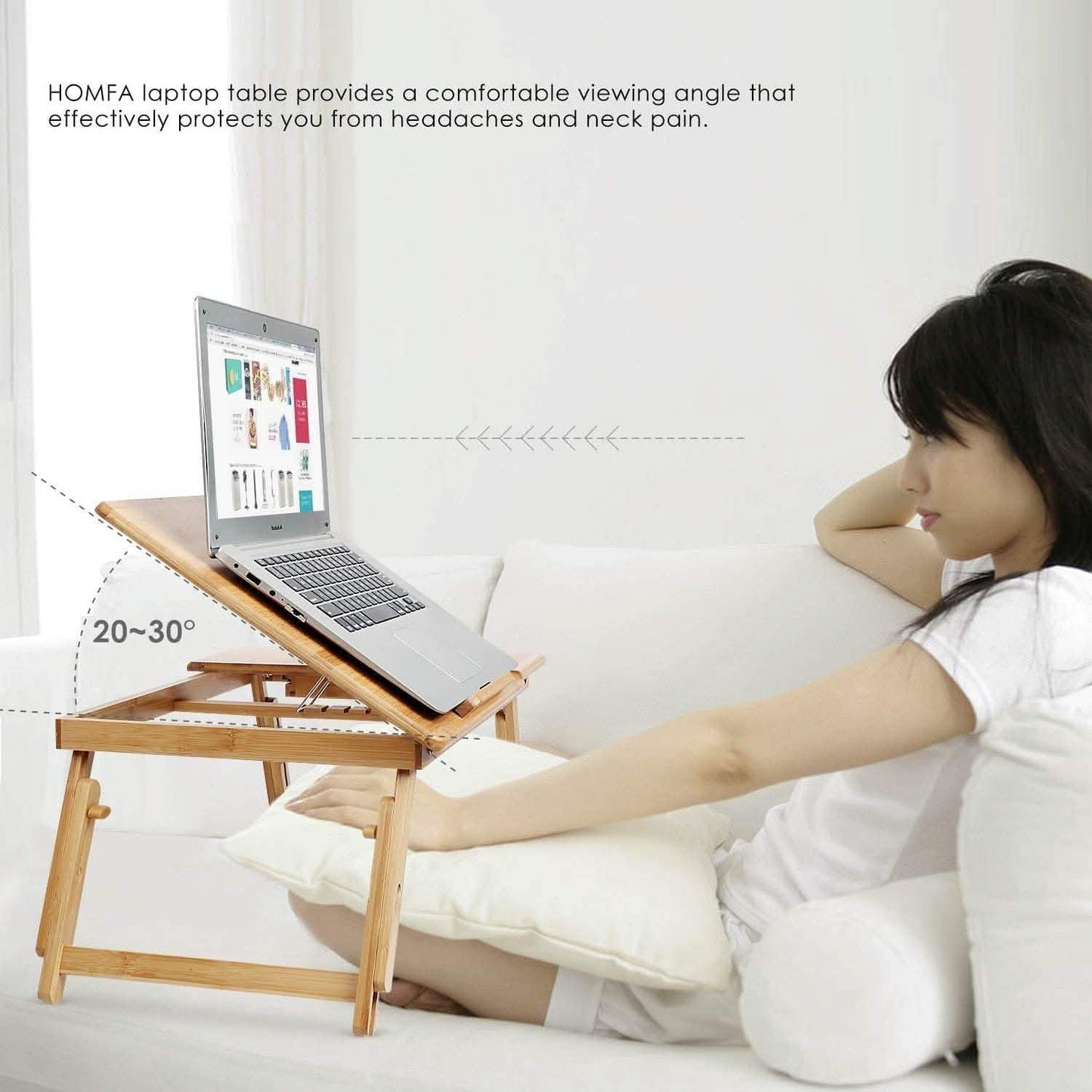 Adjustable Bamboo Laptop Desk DailySale