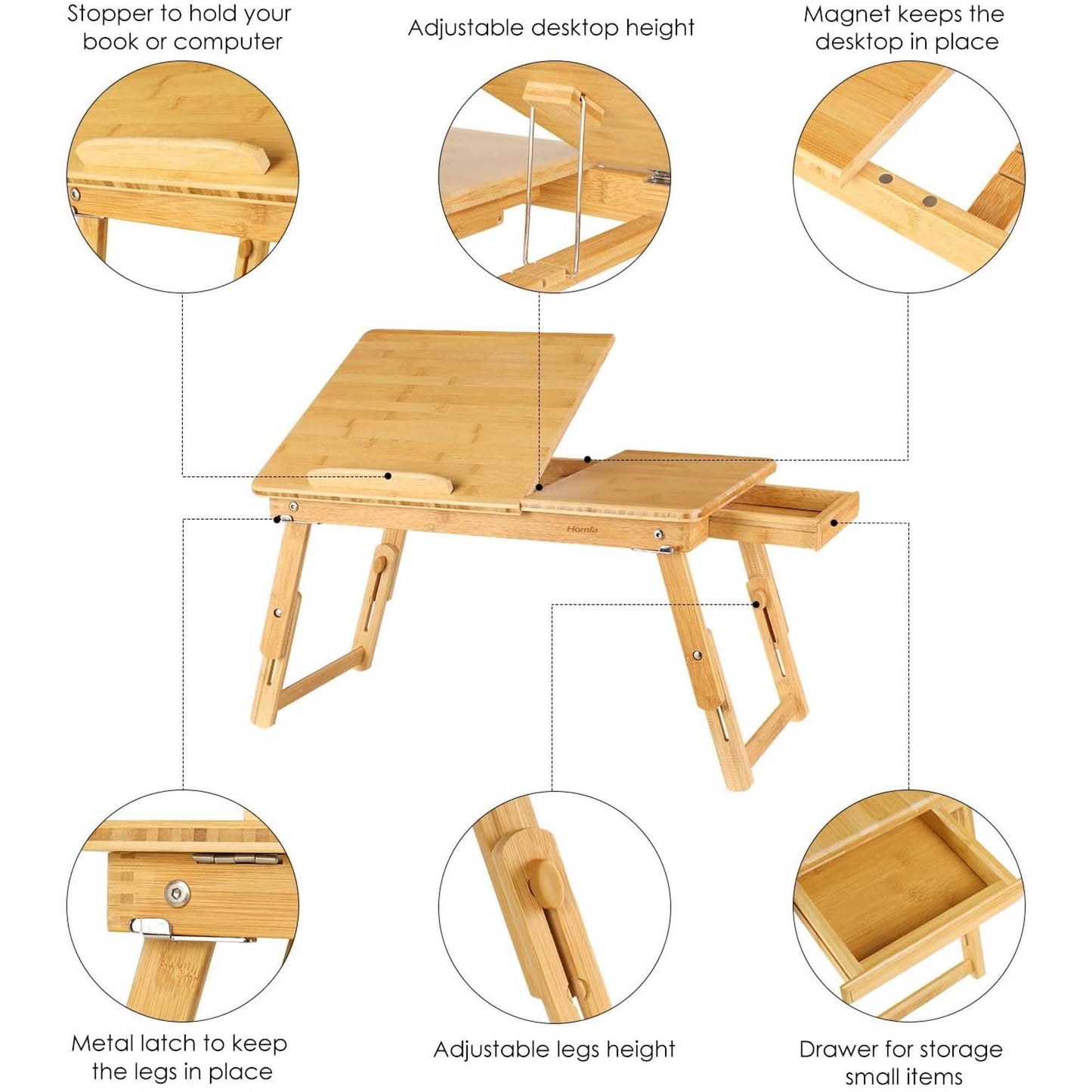 Adjustable Bamboo Laptop Desk DailySale