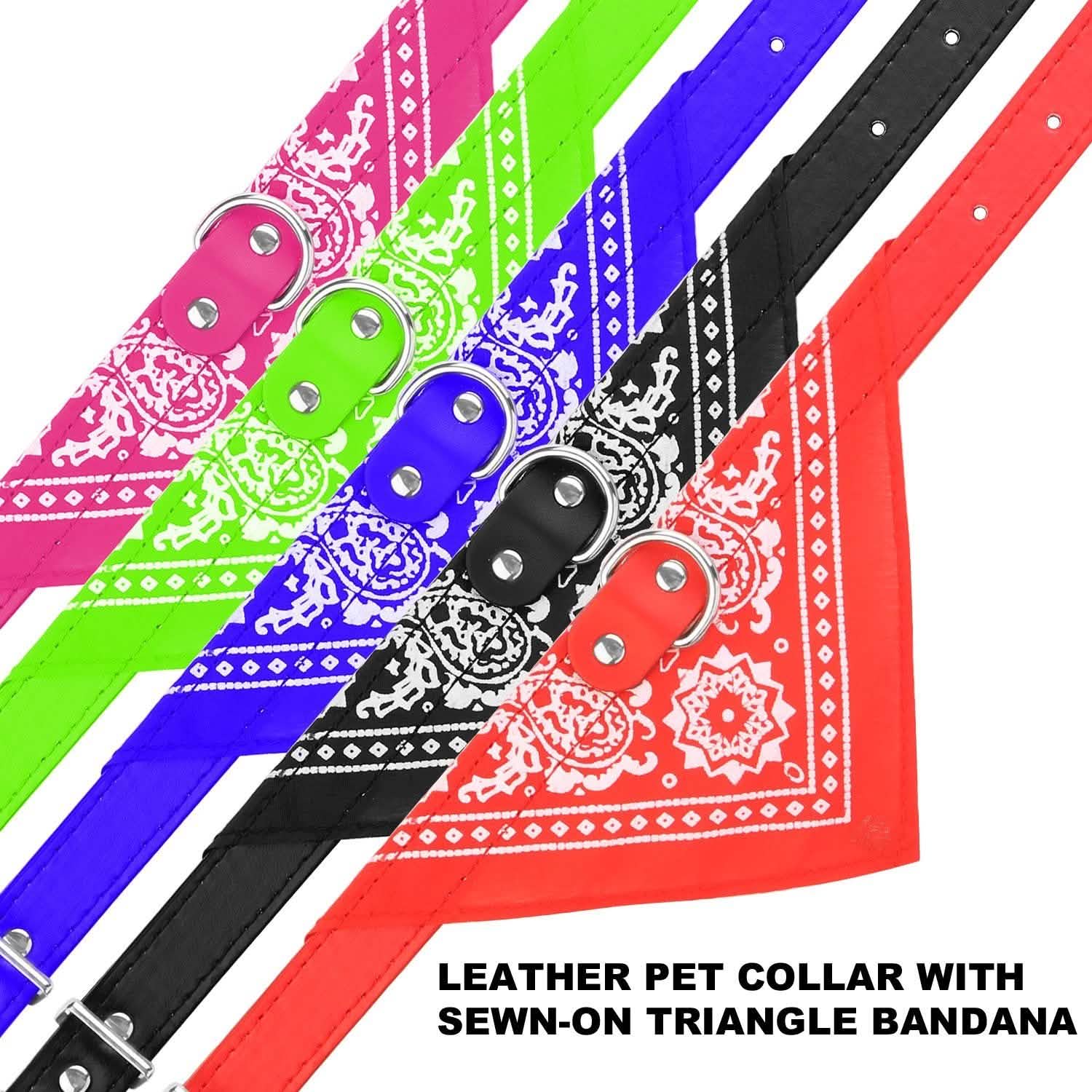 Adjustable Bandana Leather Pet Collar DailySale