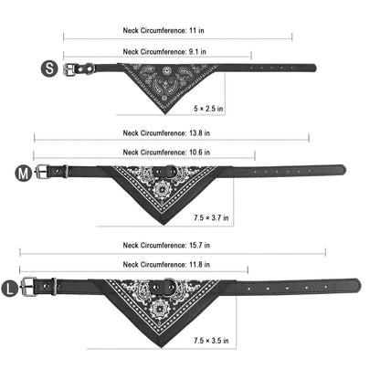 Adjustable Bandana Leather Pet Collar DailySale