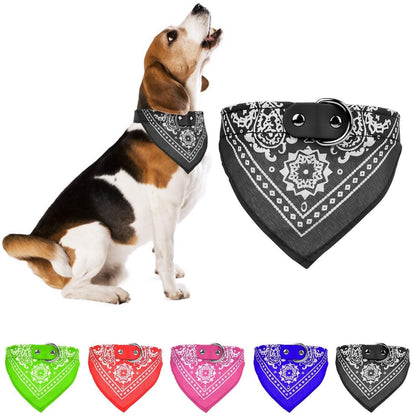 Adjustable Bandana Leather Pet Collar DailySale