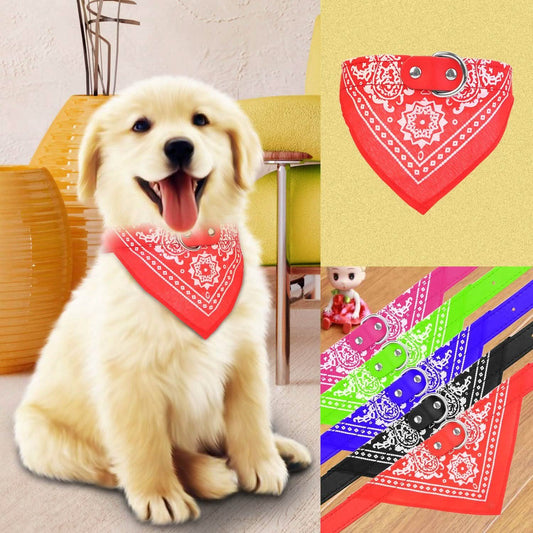Adjustable Bandana Leather Pet Collar DailySale