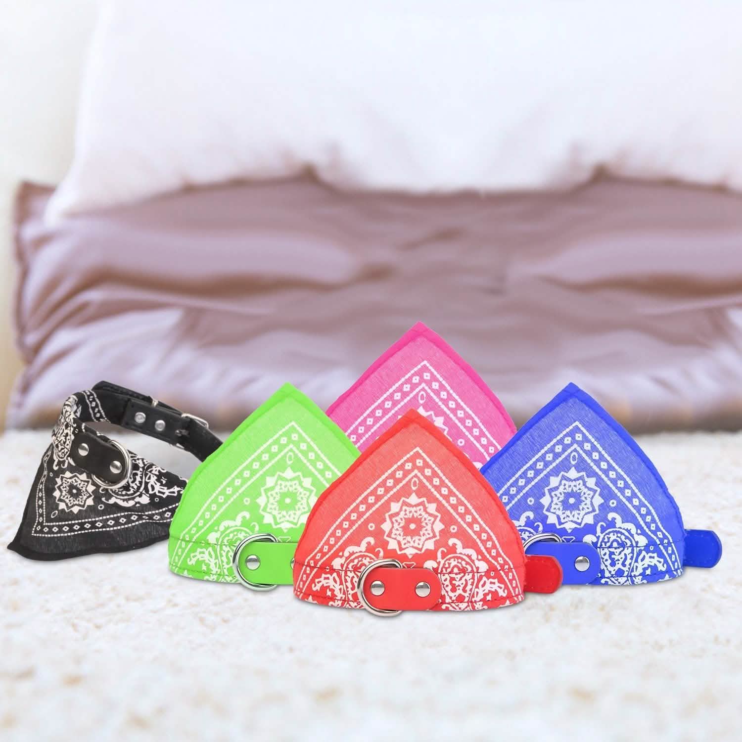 Adjustable Bandana Leather Pet Collar DailySale
