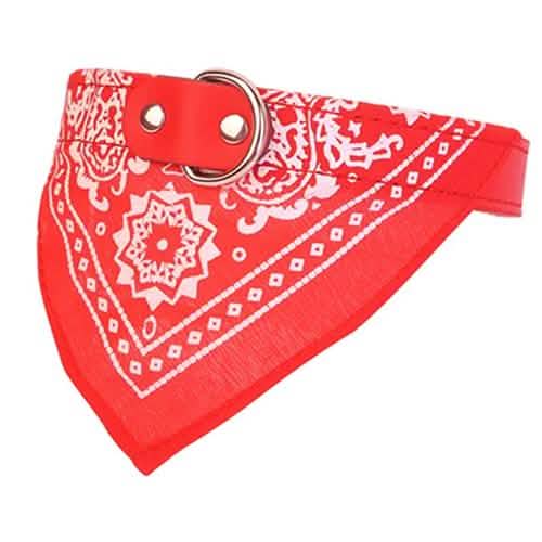 Adjustable Bandana Leather Pet Collar DailySale