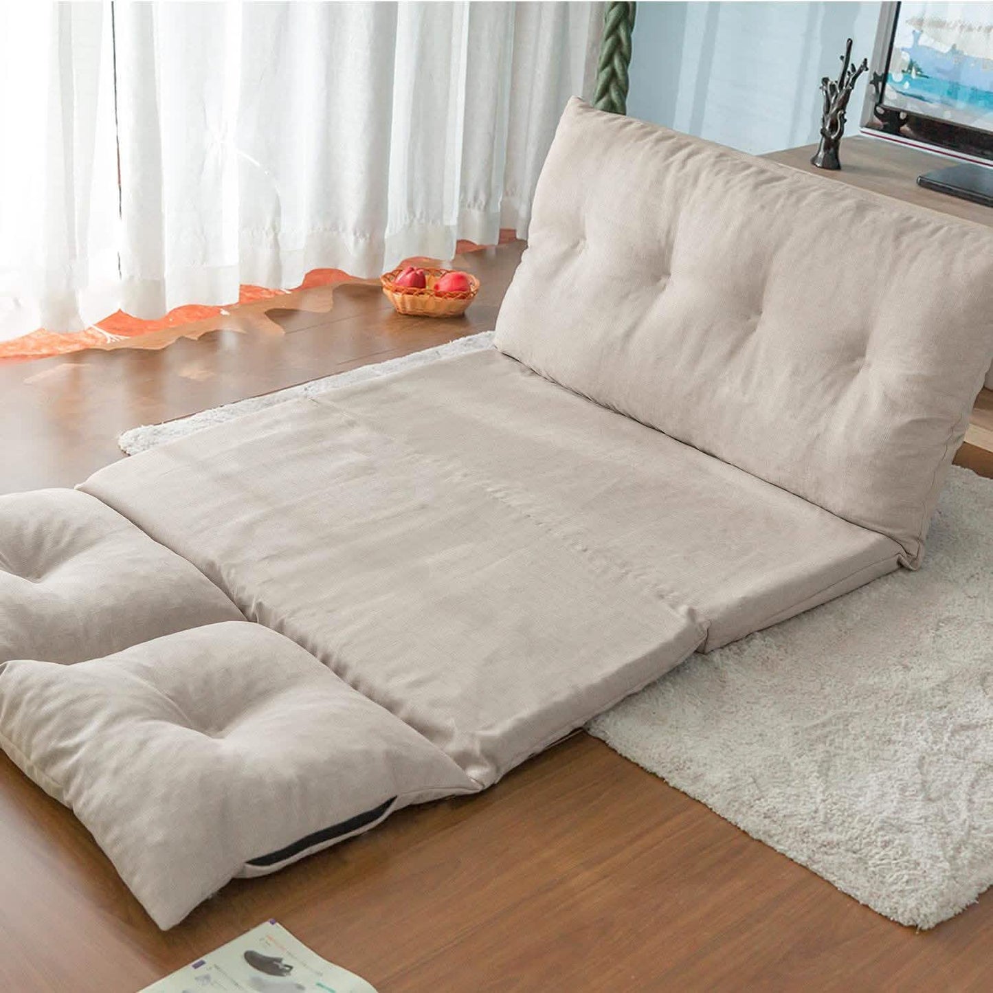 Adjustable Fabric Folding Chaise Lounge Sofa Floor Couch and Sofa DailySale