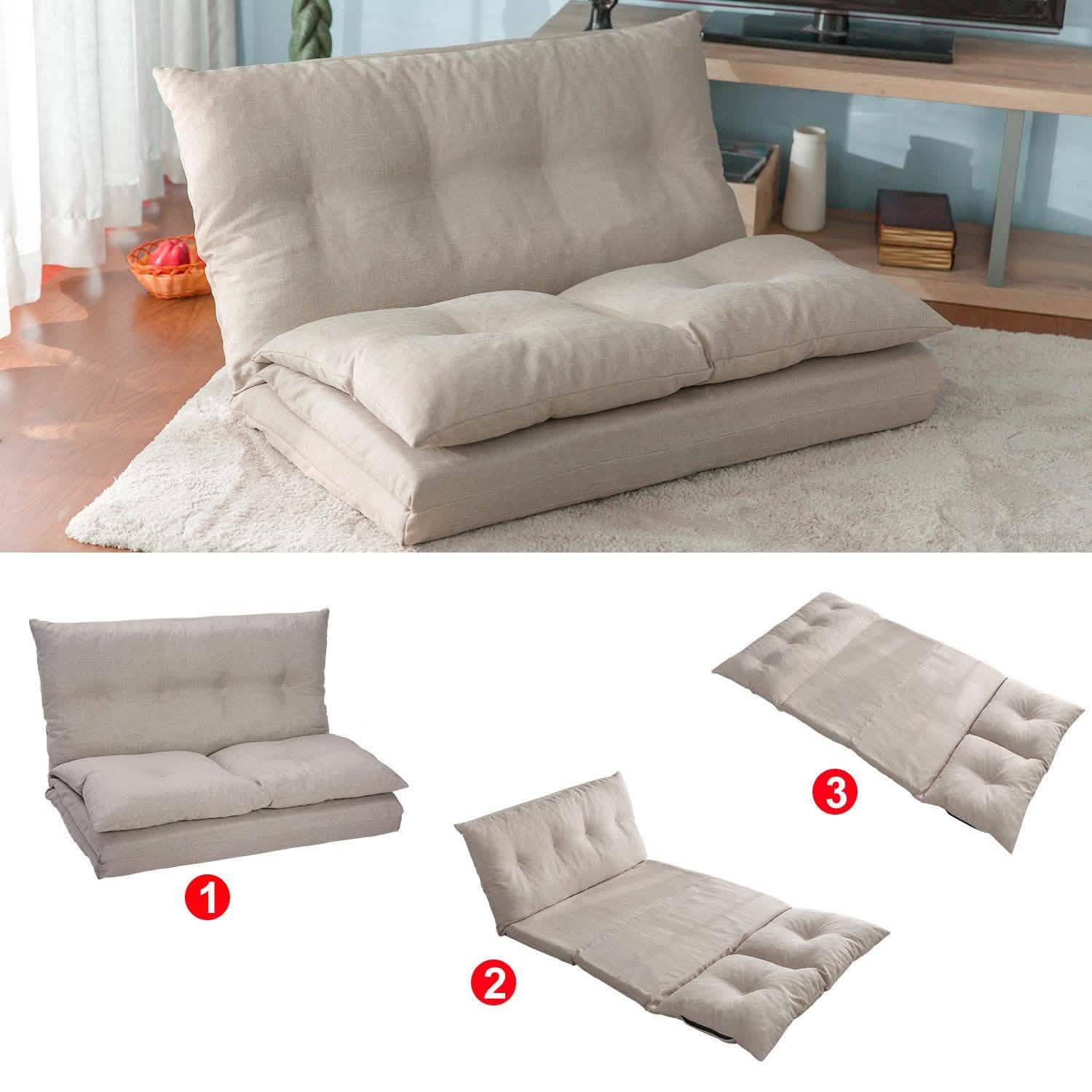 Adjustable Fabric Folding Chaise Lounge Sofa Floor Couch and Sofa DailySale