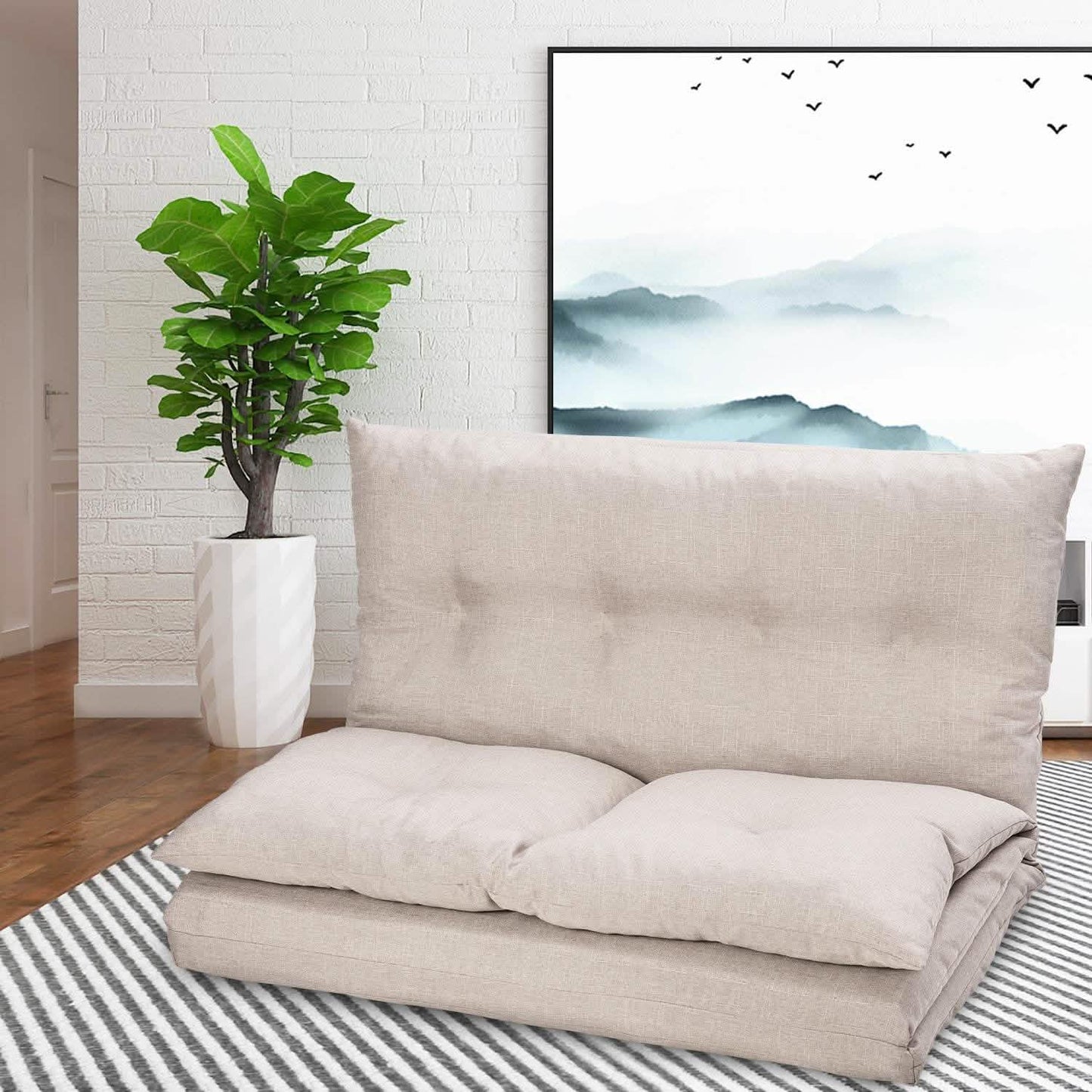 Adjustable Fabric Folding Chaise Lounge Sofa Floor Couch and Sofa DailySale