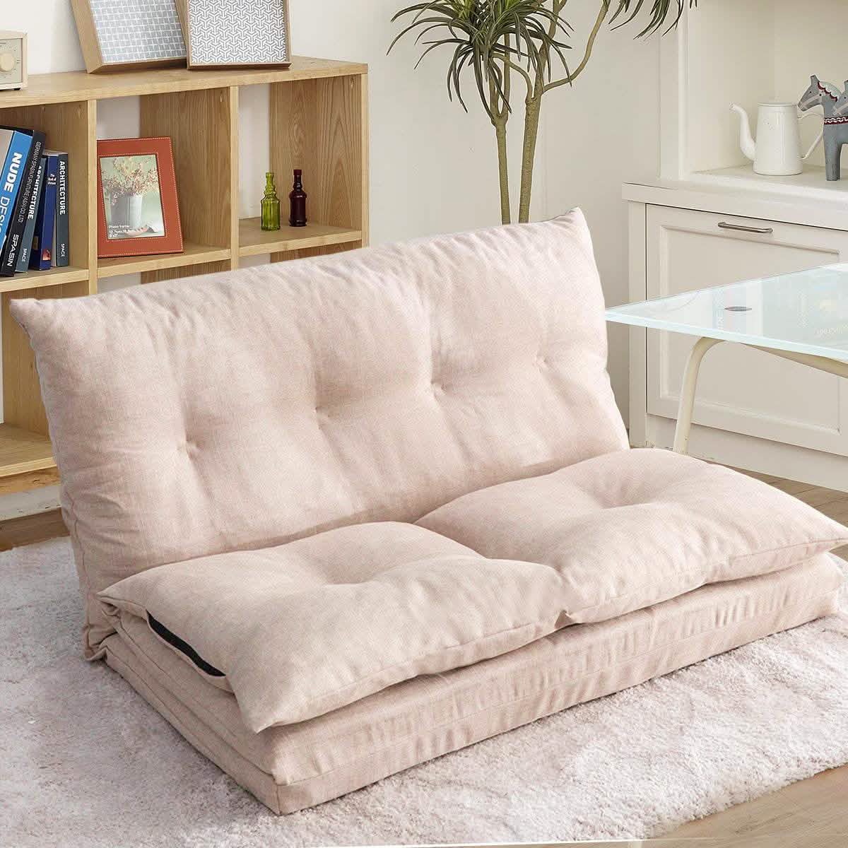 Adjustable Fabric Folding Chaise Lounge Sofa Floor Couch and Sofa DailySale