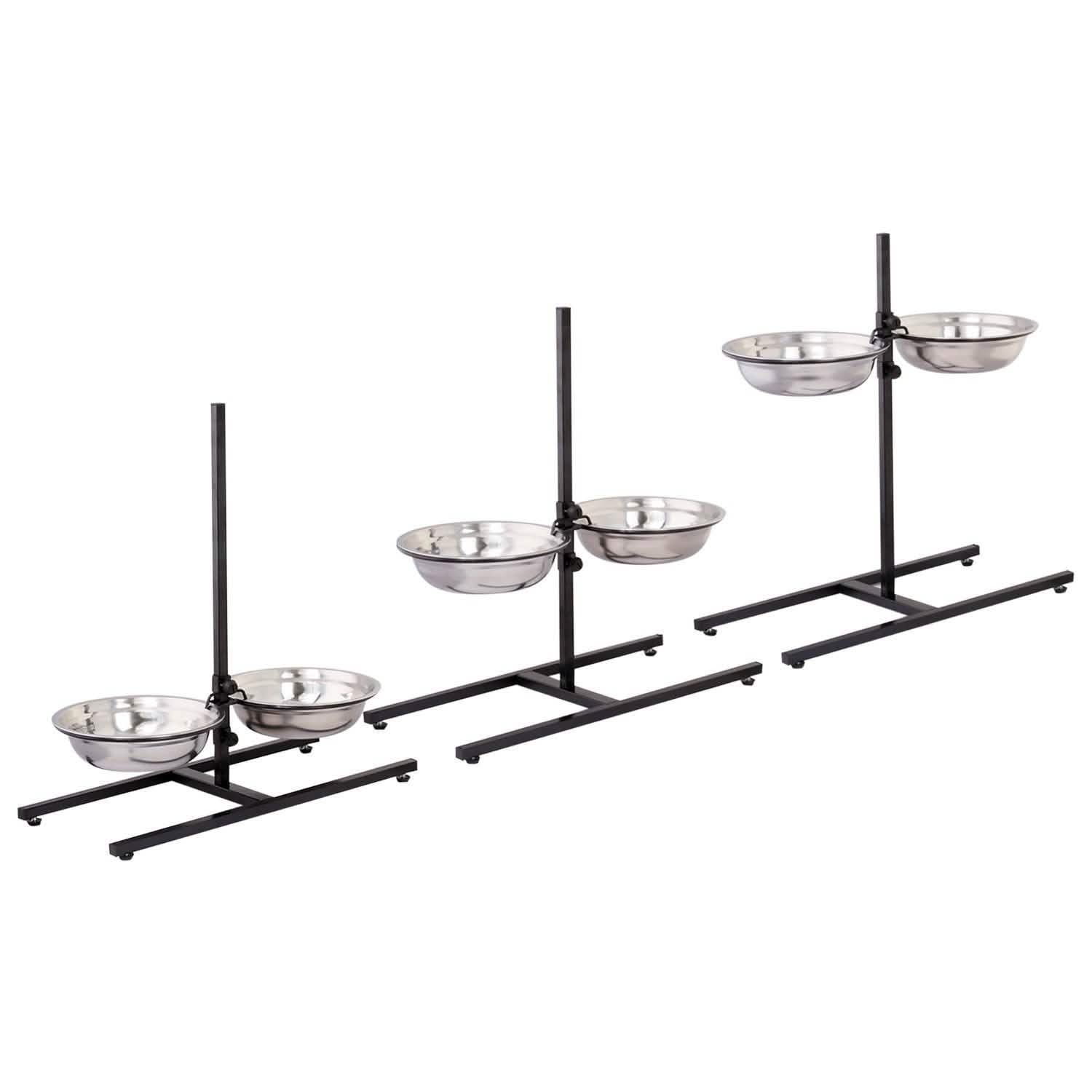 Adjustable Metal Pet Dog Feeder Bowls Elevated Stainless Steel Double Bowl Dish DailySale