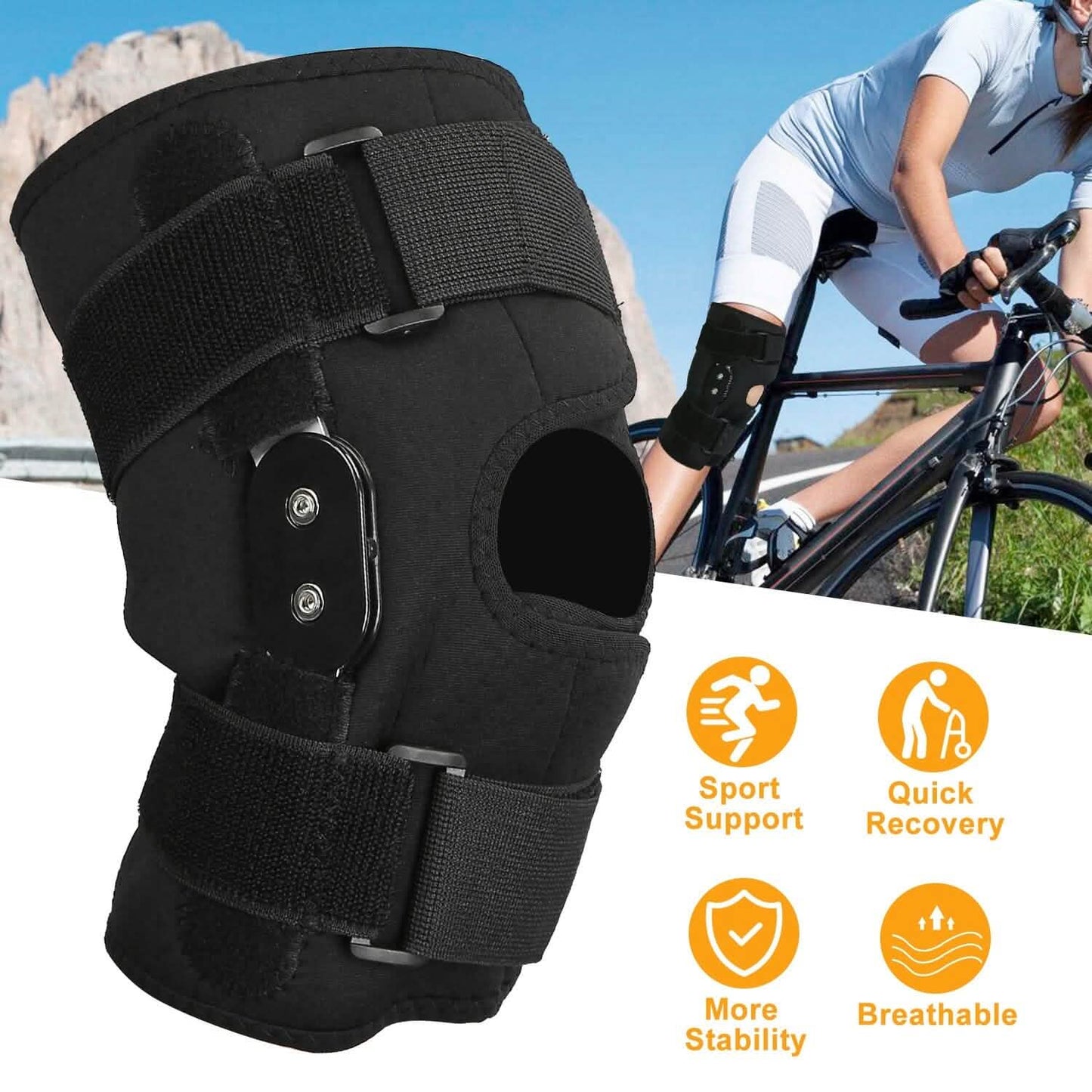 Adjustable Open Patella Compression Knee Brace DailySale