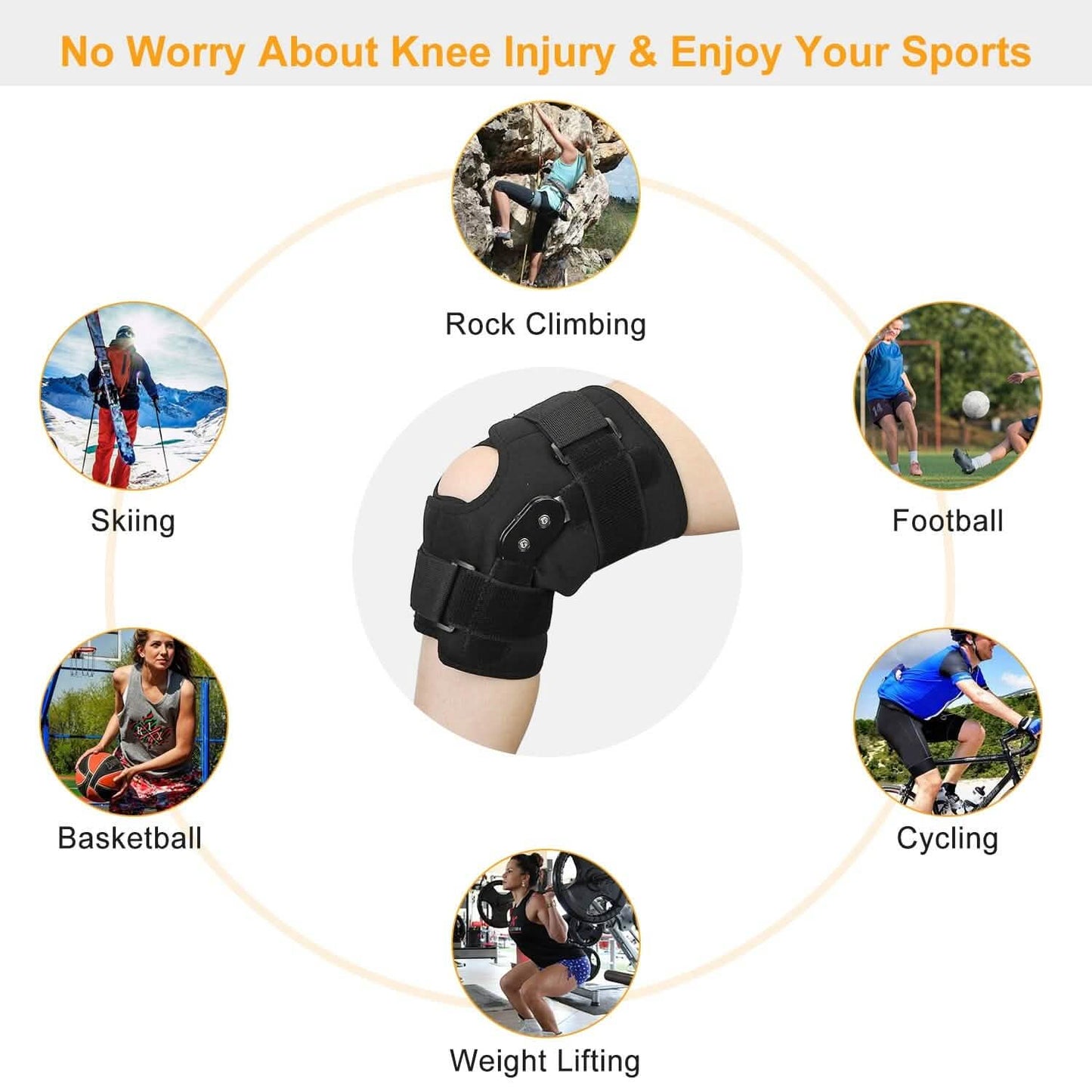 Adjustable Open Patella Compression Knee Brace DailySale