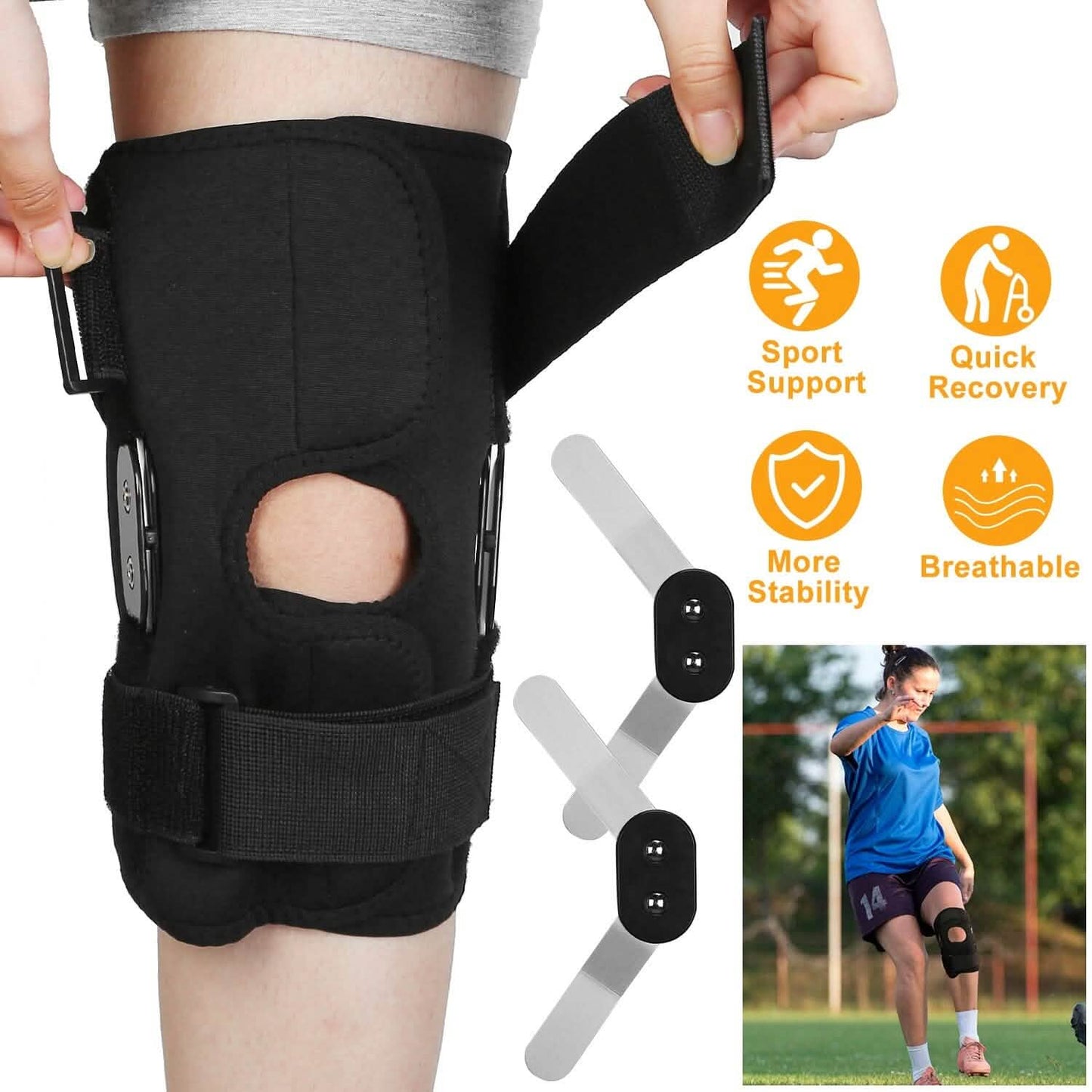 Adjustable Open Patella Compression Knee Brace DailySale