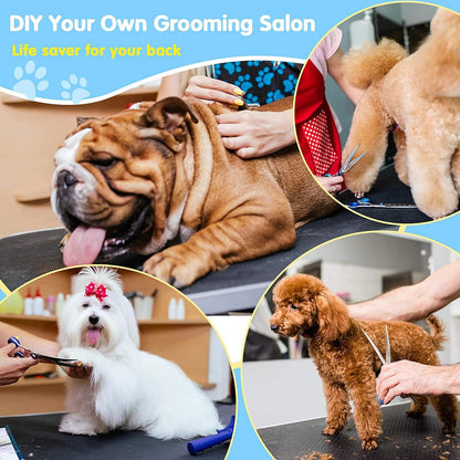 Adjustable Pet Large Foldable Dog Grooming Table with Arms DailySale