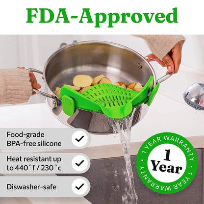 Adjustable Silicone Pot Strainer and Pasta Strainer DailySale