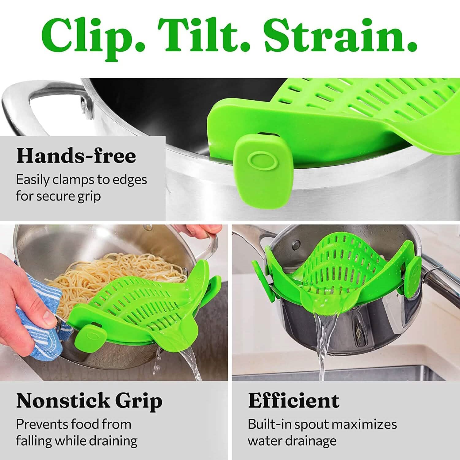 Adjustable Silicone Pot Strainer and Pasta Strainer DailySale