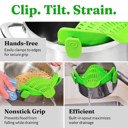 Adjustable Silicone Pot Strainer and Pasta Strainer DailySale