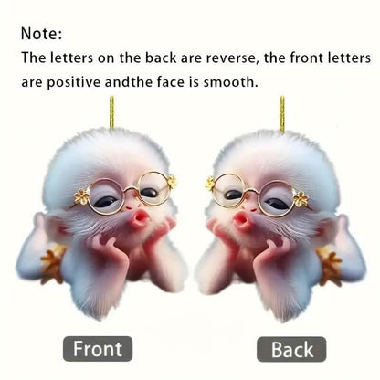 Adorable Monkey Acrylic Car Charm and Christmas Tree Ornament DailySale