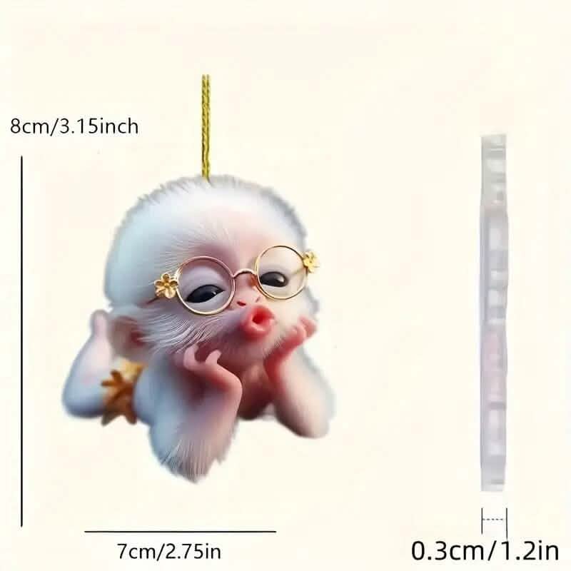 Adorable Monkey Acrylic Car Charm and Christmas Tree Ornament DailySale