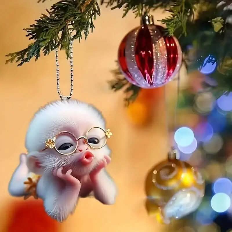 Adorable Monkey Acrylic Car Charm and Christmas Tree Ornament DailySale