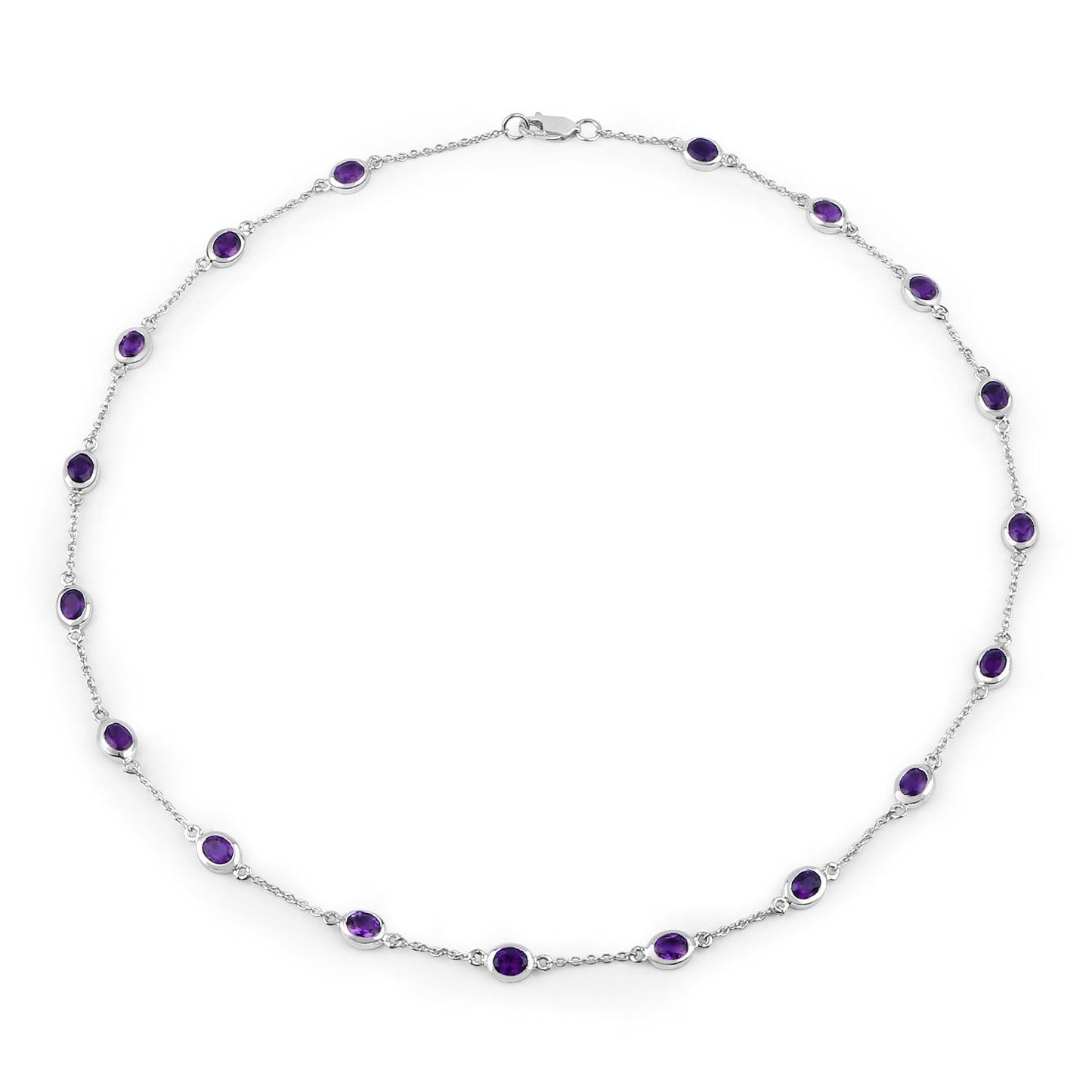 6.12 Carat Genuine Amethyst .925 Sterling Silver Necklace Bids.com