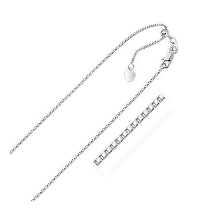 14k White Gold Adjustable Box Chain 0.85mm Bids.com