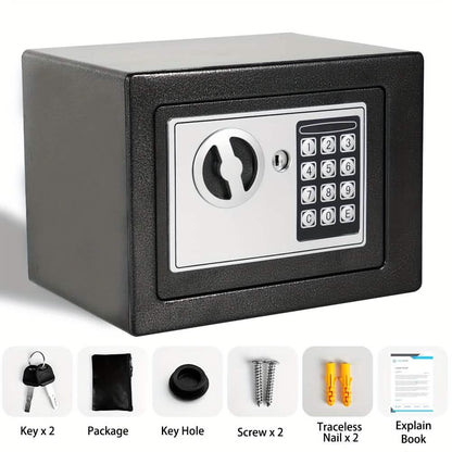 Fireproof Digital Home Safe with Keypad, Sensor Light & Money Bag-Silver DailySale
