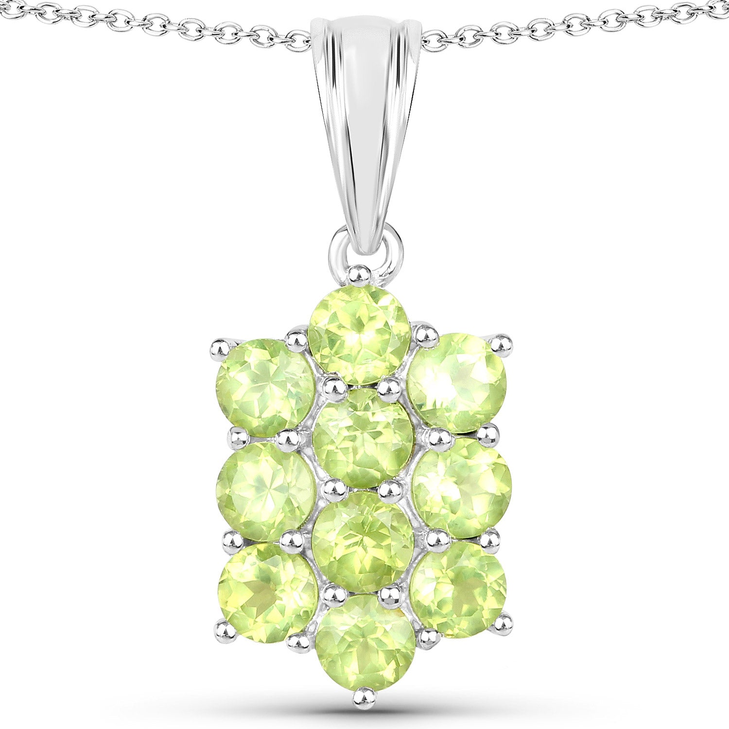 6.80 Carat Genuine Peridot .925 Sterling Silver 3 Piece Jewelry Set (Ring, Earrings, and Pendant w/ Chain) Bids.com